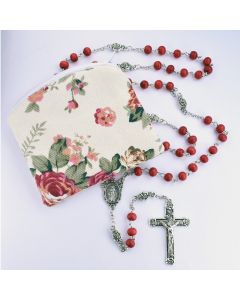 6mm Rose Scented Rosary and Pouch