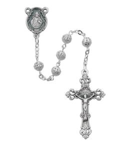 6mm Silver Filagree Rosary
