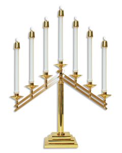 7-Lite Altar Candelabra #K1352, High Polish Brass