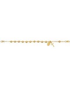 7.5" Gold Plated Rosary Bracelet