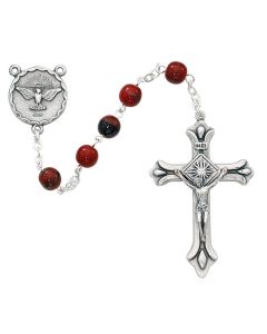 7mm Holy Spirit Red/Black Rosary