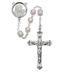 7mm Pink Pearl Rosary