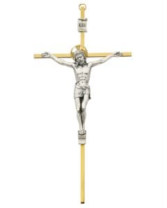 8" Tutone Brass Crucifix