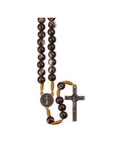 8mm Marbelized Brown Beaded Rosary