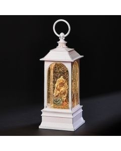 9" LED Swirl Holy Family White Lantern #133337