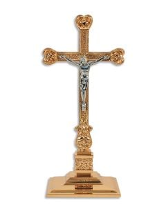 Altar Crucifix #90AC35-B, High Polish and Satin Bronze