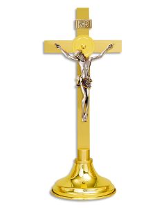 Altar Crucifix #K146, Soild Brass with Two-Tone Finish