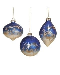 Believe Blue Glass Ornament