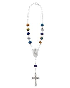 Black Multi Aurora Car Rosary