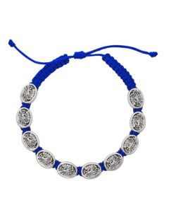 Blue Corded St Michael Bracelet