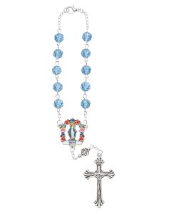 Blue Crystal Colorful Miraculous Auto Rosary