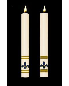 Blue Fleur de Lis Altar Candles