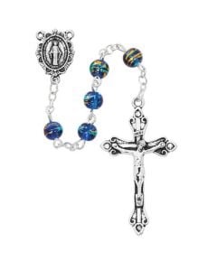 Blue Multi-Color Rosary