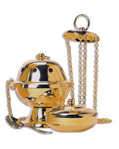 Censer and Boat #K1001, Nickel or Gold Plated