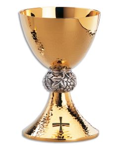 Chalice & Bowl Paten #2590 in Gold and Silver Plated Brass