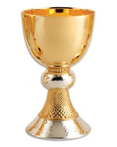 Chalice & Dish Paten #2750, Gold and Silver Plated Brass