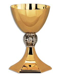 Chalice & Paten #1848 in Gold Plated Brass