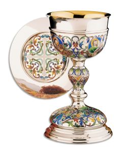 Chalice & Paten #2370, Sterling Silver with Cloisonne Enamel