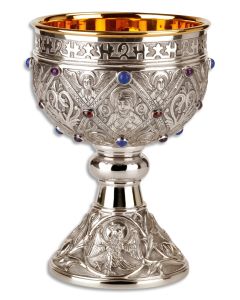 Chalice & Paten #2945, "The Germanic" in Silver Plated Brass