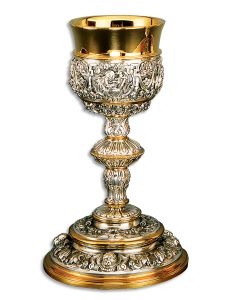 Chalice & Paten #AS-199, Gold and Silver Plated Brass