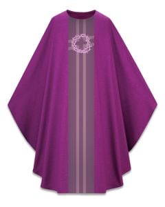 Chasuble #5117, Purple with Woven Bands