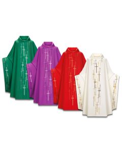 Chasuble #5188, Dupion with Roll Collar