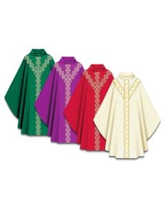 Chasuble #5340, Dupion with Embroidered Orphreys