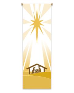 Christmas Banner #7626 with Printed Image of the Nativity