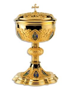 Covered Ciborium #2132E, Gold Pllated Sterling Silver