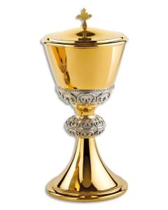 Covered Ciborium #2216, Gold and Silver Plated