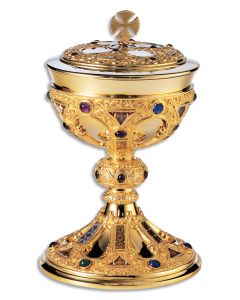 Covered Ciborium #2271, the "St. Remy" in Gold Plated Sterling Silver