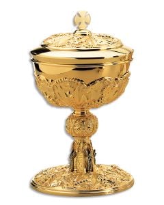 Covered Ciborium #2341, Gold Plated Brass