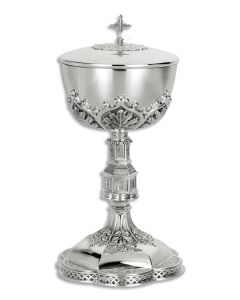 Covered Ciborium #2381 in Silver Plated Brass