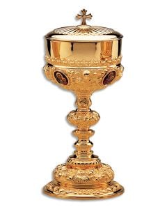 Covered Ciborium #2502-1, Gold Plated Sterling Silver