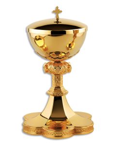 Covered Ciborium #2791, Gold Plated Brass
