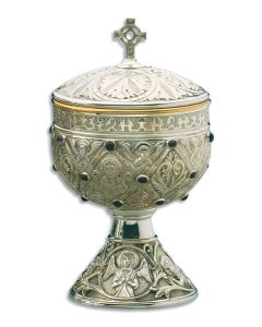 Covered Ciborium #2946, "The Germanic" in Silver Plated Brass