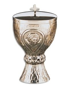 Covered Ciborium #5011, Silver Plated Brass