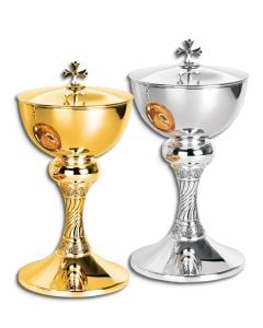 Covered Ciborium # 5411, Gold or Silver Plated Brass