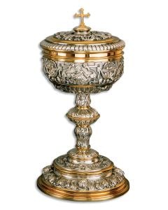 Covered Ciborium #AS-199-1, Gold & Silver Plated Brass