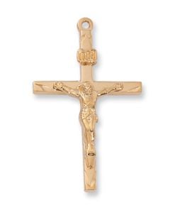 Gold Over Sterling Silver Crucifix w/ 24" Chain
