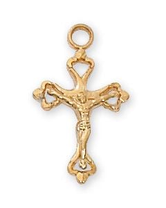 Gold Over Sterling Silver Crucifix w/ 18" Chain