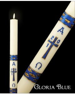 Dark Blue Gloria Paschal Candle