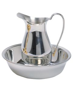 EWER, POLISHED PEWTER, 20 OZ