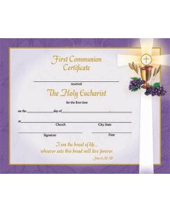 First Communion Certificate #XR501