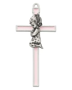 5.5" Pink Epoxy Girl Wall Cross