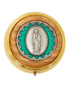 Gold Wood & Enamel Guadalupe Box
