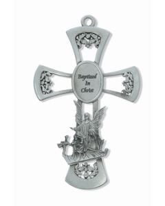 Guardian Angel Pewter Cross
