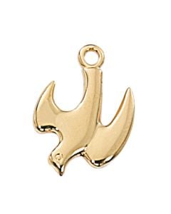 Gold Over Sterling Silver Holy Spirit Medal w/ 18" Chain