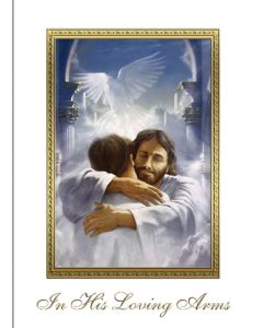 In His Loving Arms Mass Card