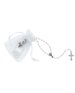 IN WHITE AND PINK ORGANZE BAG